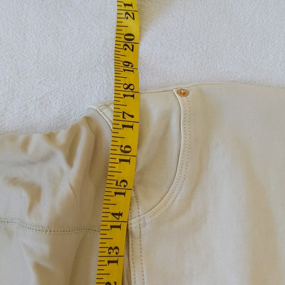 Isabel Maternity Skinny Crossover Panel Maternity Jeans 8 Cream Tan - Picture 11 of 12